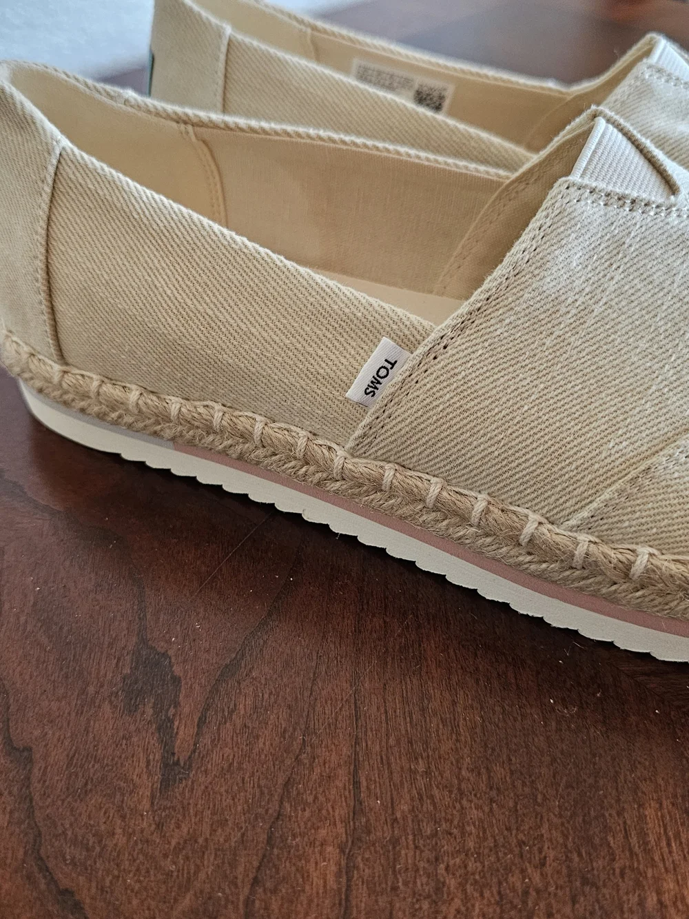 TOMS Natural Canvas Espadrille Slip-Ons Women's 9.5 NEW